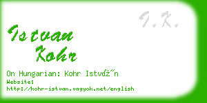 istvan kohr business card